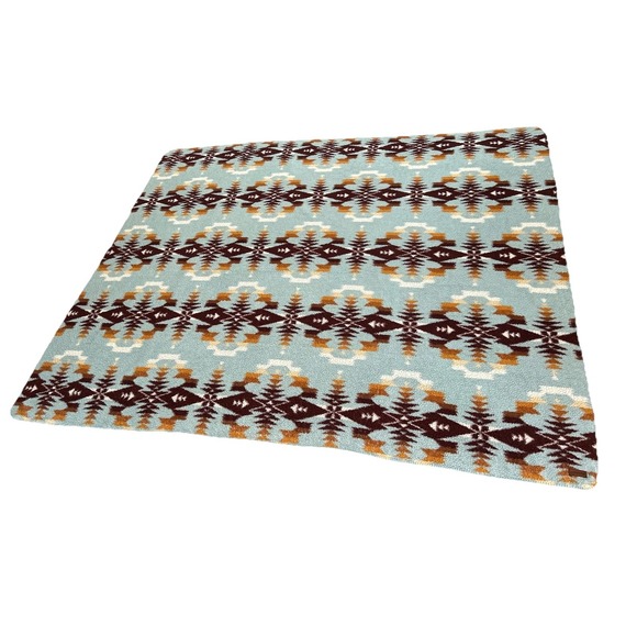 Pendleton Other - Pendleton Sherpa Fleece Blanket Aztec Legend Lake Aqua Blue Sky Southwest